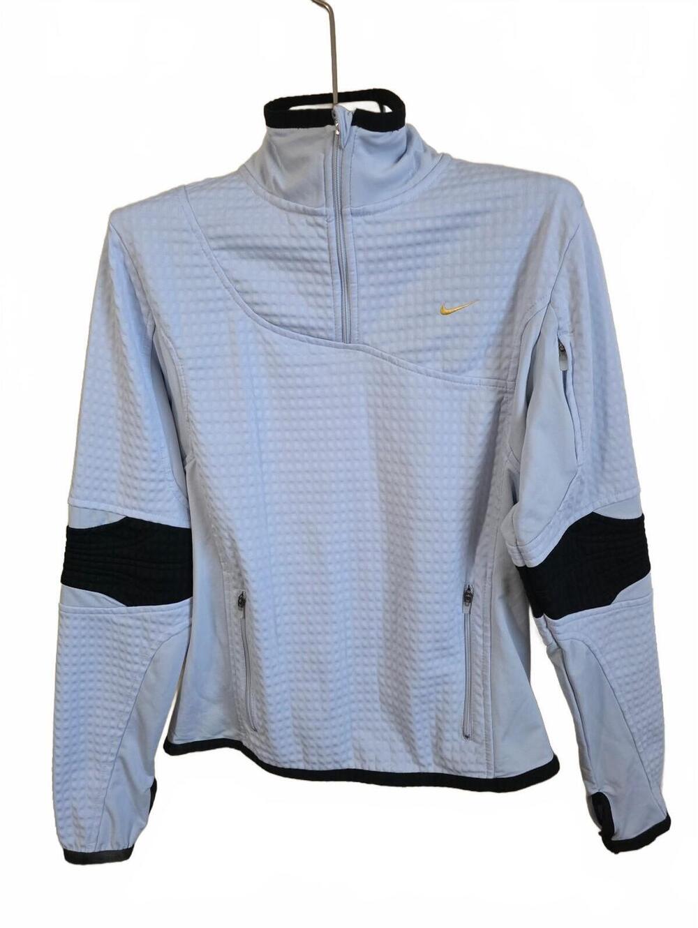 Vintage Y2K Nike Sphere Thermal Light Blue Half-Zip Sweatshirt, Size Small